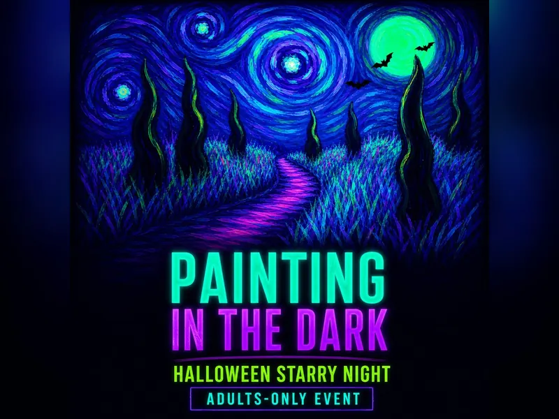 Painting in the Dark: Halloween Starry night