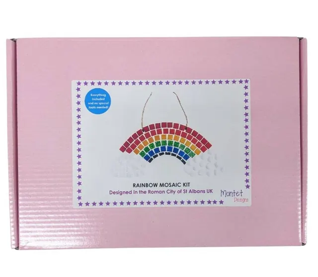 Montet Designs - Rainbow DIY Mosaic Kit, Craft Box – creative gift set