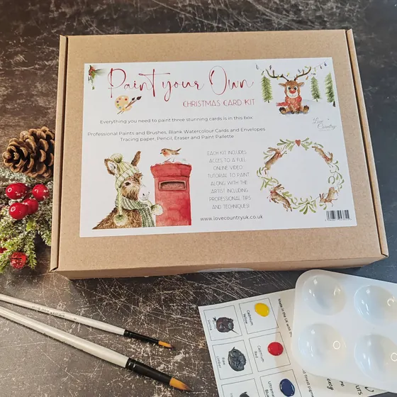 DIY "Paint Your Own" Christmas Card Kit (Christmas Wishes)