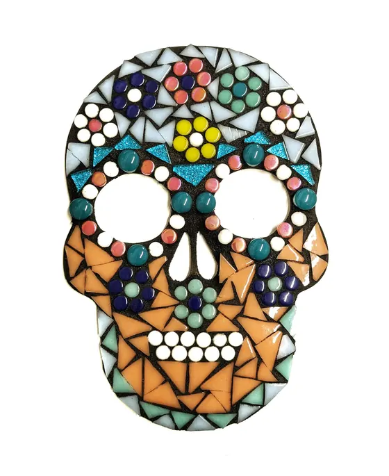 Day of the Dead Sugar Skull, DIY Mosaic Kit, Craft Box