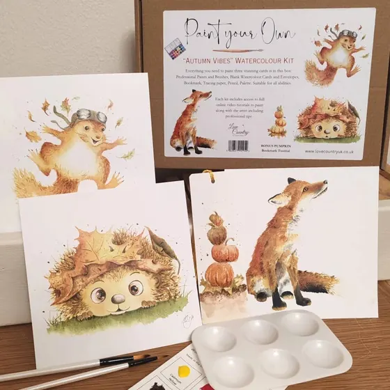 Paint your own watercolour cards kit – Autumn Vibes