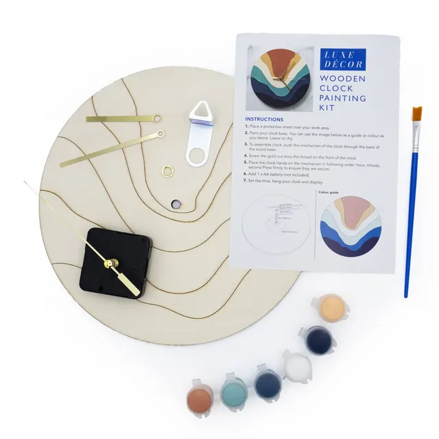 Luxe Décor Wooden Clock Painting Kit