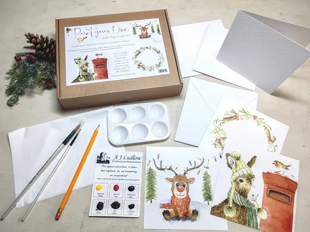 DIY "Paint Your Own" Christmas Card Kit (Christmas Wishes)