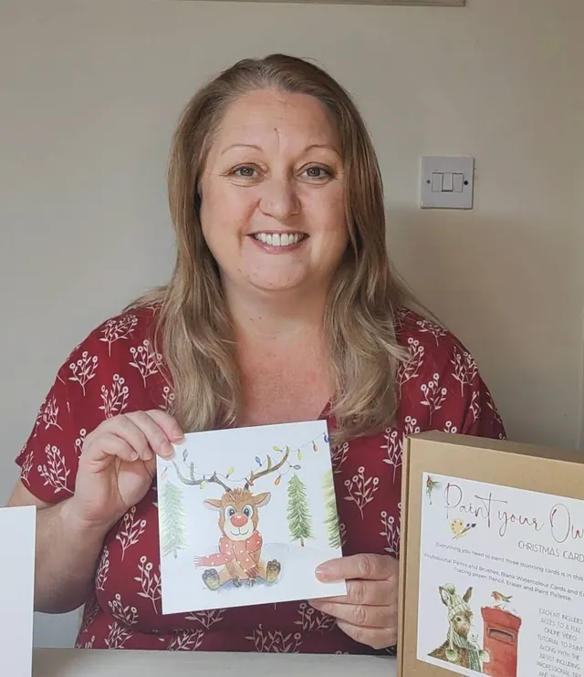 DIY "Paint Your Own" Christmas Card Kit (Christmas Wishes)