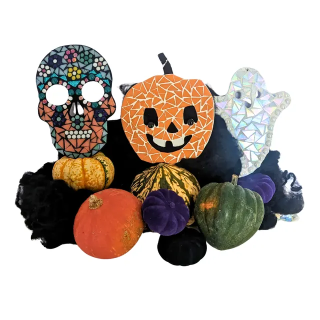 Day of the Dead Sugar Skull, DIY Mosaic Kit, Craft Box