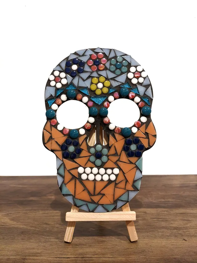 Day of the Dead Sugar Skull, DIY Mosaic Kit, Craft Box
