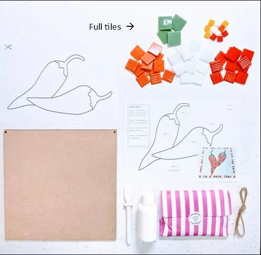 Chilli Pepper DIY Mosaic Kit - Kitchen trivet