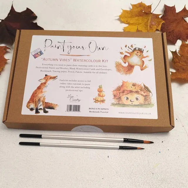 Paint your own watercolour cards kit – Autumn Vibes